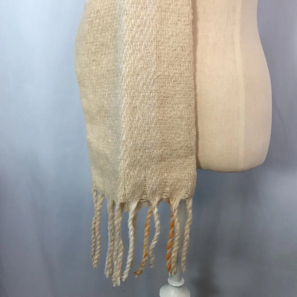 Lauren Conrad Color Seafoam/ Orange/ Cream Scarf & Hat OS
